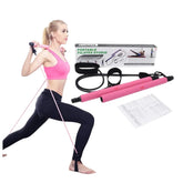 AuraFit Portable Pilates Studio | Adjustable Exercise Bar & Resistance Set