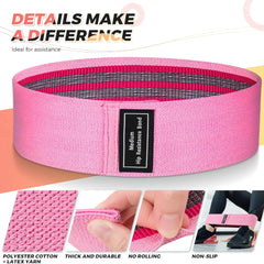 Non-Slip Fabric Resistance Bands for Working Out, Loop Exercise Bands for Booty Leg, Butt, Glute, Stretch Workout Bands for Women & Men, Hip Elastic Bands for Home Gym Fitness, Yoga, Pilates