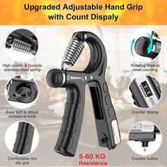 Adjustable Hand Grip Strengthener with Counter – 5-60kg Resistance