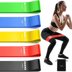 5-Pack Resistance Bands for Workouts – Elastic Exercise Loop Bands for Physical Therapy, Yoga, Booty Training & Pilates