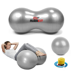 Peanut Exercise Ball with Foot Pump | Anti-Burst Stability Ball for Yoga, Pilates, Balance & Core Training