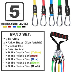 11 Pcs CrossFit Resistance Bands Set – Home Fitness Training