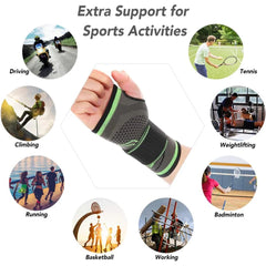 Palm & Wrist Support Brace - Green (Pack of 1 & 2 )