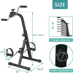 Mini Exercise Cycle for Arms and Legs With Meter, Equipment for Seniors, Elderly Home Pedal Exercise Bike for Total Body