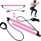 AuraFit Portable Pilates Studio | Adjustable Exercise Bar & Resistance Set