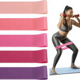 AuraFit 5-Pack Pink Loop Resistance Bands | Premium Latex Exercise Bands for Full Body Strength Training | Unisex