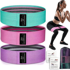 Non-Slip Fabric Resistance Bands for Working Out, Loop Exercise Bands for Booty Leg, Butt, Glute, Stretch Workout Bands for Women & Men, Hip Elastic Bands for Home Gym Fitness, Yoga, Pilates