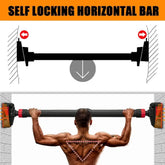Pull Up Bar for Doorway, Strength Training Pull-up Bars, Chin Up Bar, No Screws, With Level Meter and Adjustable Width for Home Gym Upper Body Workout, No Installation Required, Max Load 200kg
