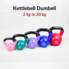 Vinyl Coated Cast Iron Kettlebells 2-20 KG | Home Gym Strength Training Weight Set | Full Body Workout Equipment