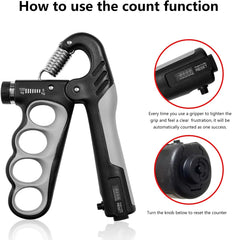 Hand Grip Strengthener - 5-100KG Adjustable Hand Exerciser Grip Strength Trainer for Muscle Building, Hand Therapy and Recovery