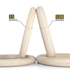 Double Circle Wood Gymnastic Rings – Premium Wooden Rings for CrossFit, Calisthenics, and Bodyweight Training