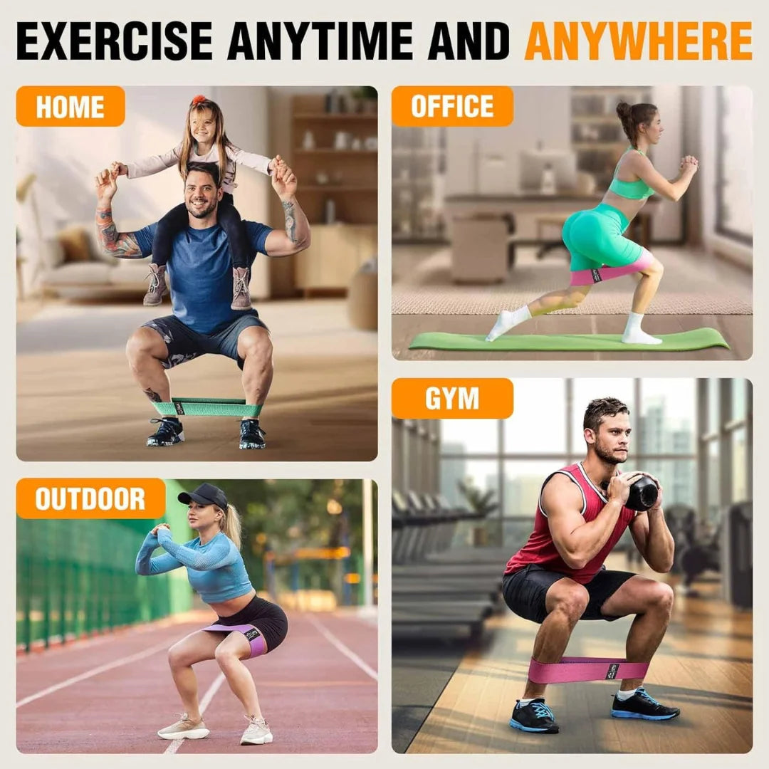 Non-Slip Fabric Resistance Bands for Working Out, Loop Exercise Bands for Booty Leg, Butt, Glute, Stretch Workout Bands for Women & Men, Hip Elastic Bands for Home Gym Fitness, Yoga, Pilates