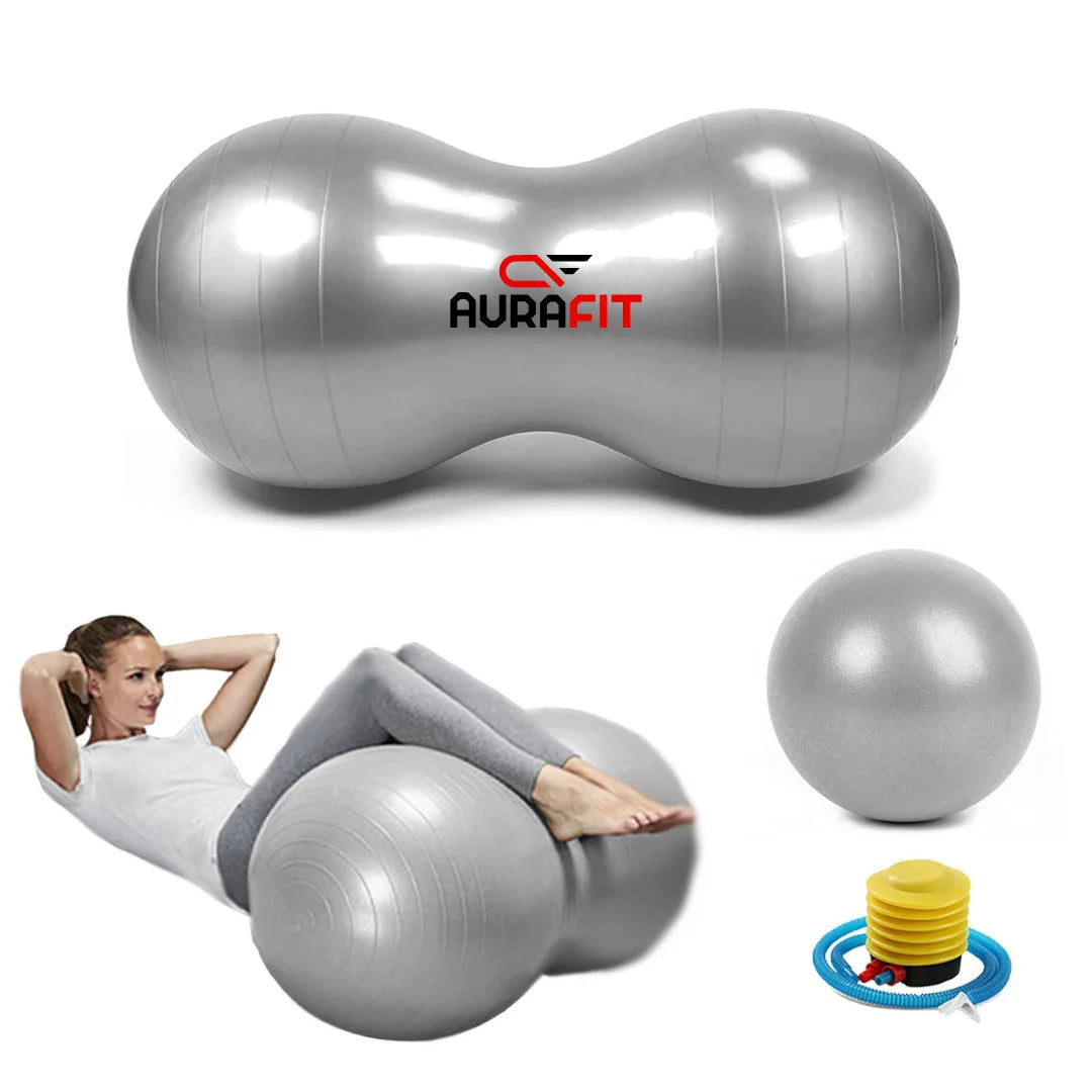 Peanut Exercise Ball with Foot Pump | Anti-Burst Stability Ball for Yoga, Pilates, Balance & Core Training