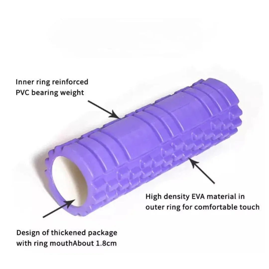Professional Yoga Foam Roller 13"/18" - Triple Grid Massage Tool for Athletes & Fitness Recovery