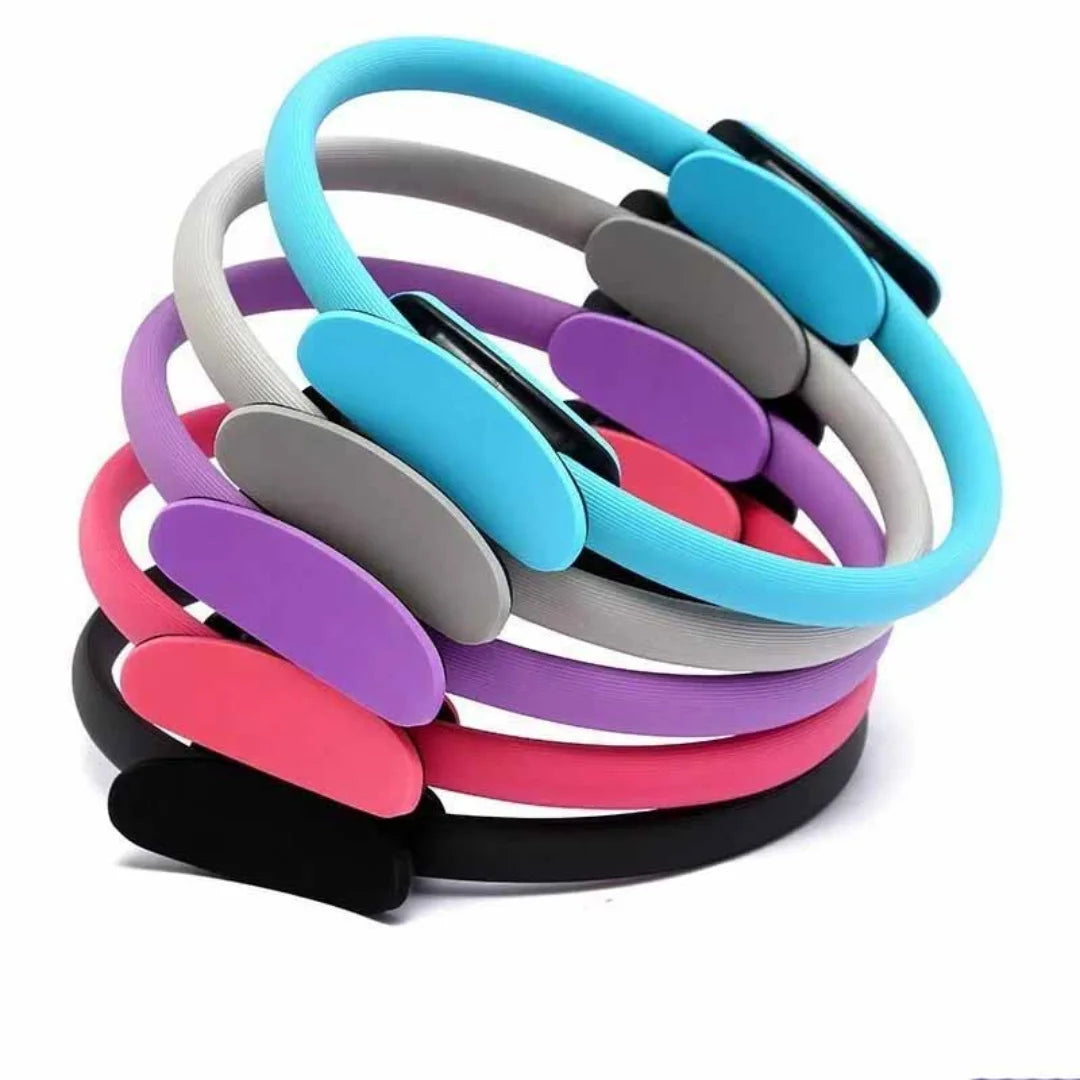 Colorful AuraFit Pilates Ring | High-Resistance Magic Circle in various colors on a white background