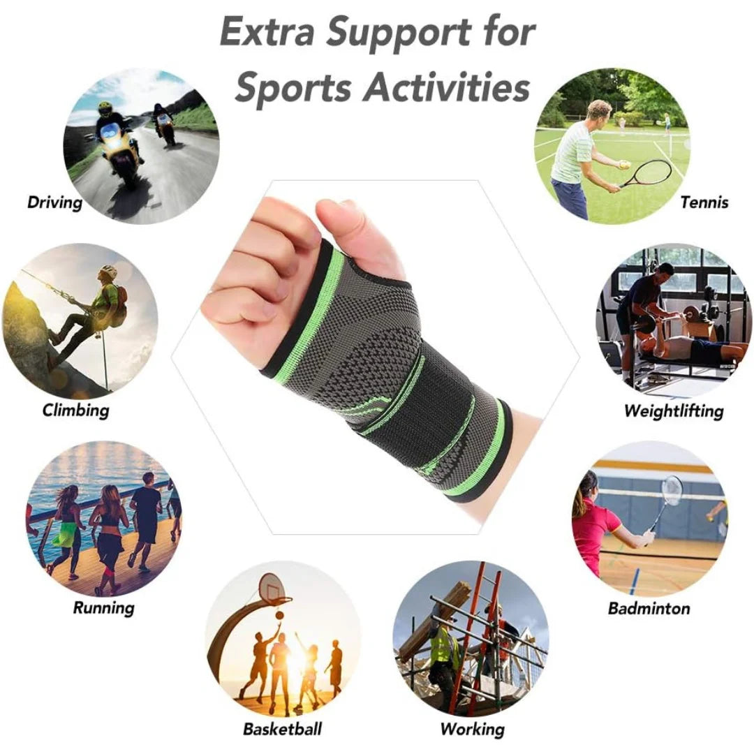 Palm & Wrist Support Brace - Green (Pack of 1 & 2 )