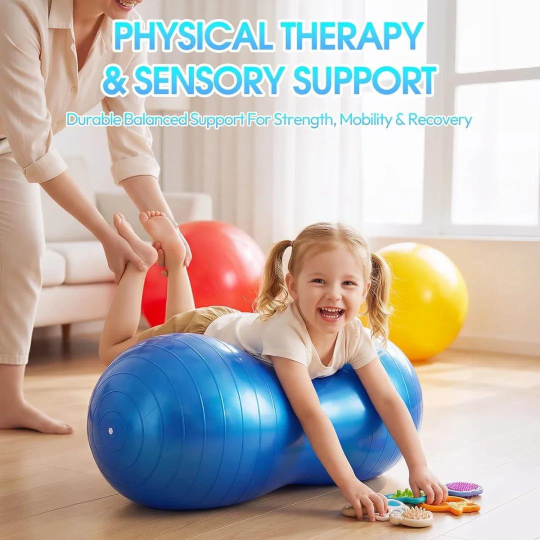 Peanut Exercise Ball with Foot Pump | Anti-Burst Stability Ball for Yoga, Pilates, Balance & Core Training
