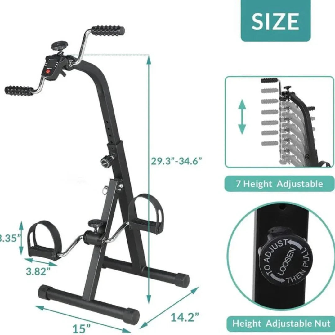 Mini Exercise Cycle for Arms and Legs With Meter, Equipment for Seniors, Elderly Home Pedal Exercise Bike for Total Body
