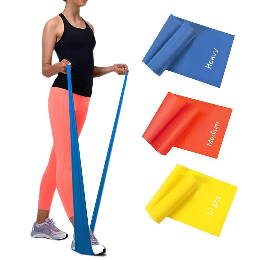 3-Pack Resistance Bands Set (Light, Medium, Heavy) | Thera/Yoga Bands for Full Body Workout, Strength Training & Physical Therapy – Men & Women