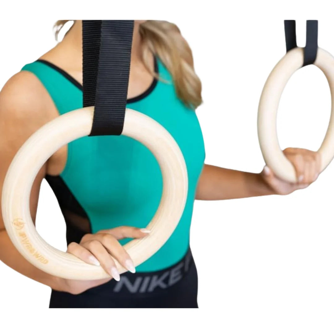 Double Circle Wood Gymnastic Rings – Premium Wooden Rings for CrossFit, Calisthenics, and Bodyweight Training