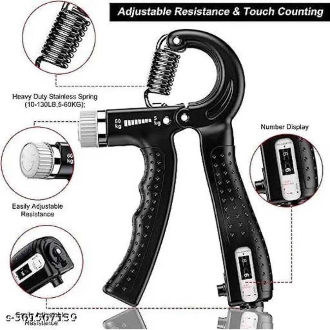 Pack of 2 Imported Quality Adjustable Hand Grip 5–60Kg and Wrist Exerciser