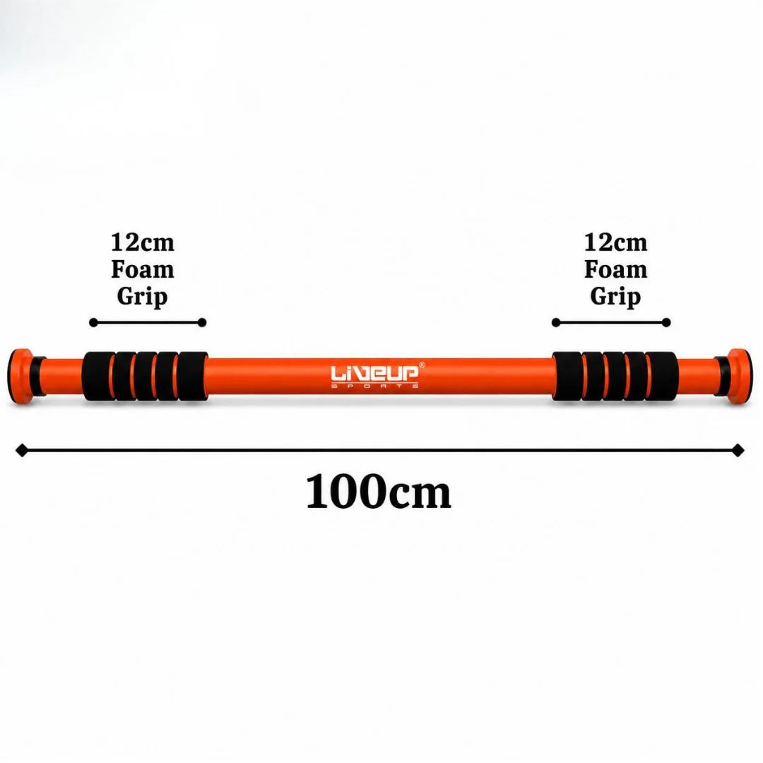 AuraFit Liveup Door Pull-Up & Chin-Up Bar | Adjustable 70-100cm | No-Drill Tool-Free Installation