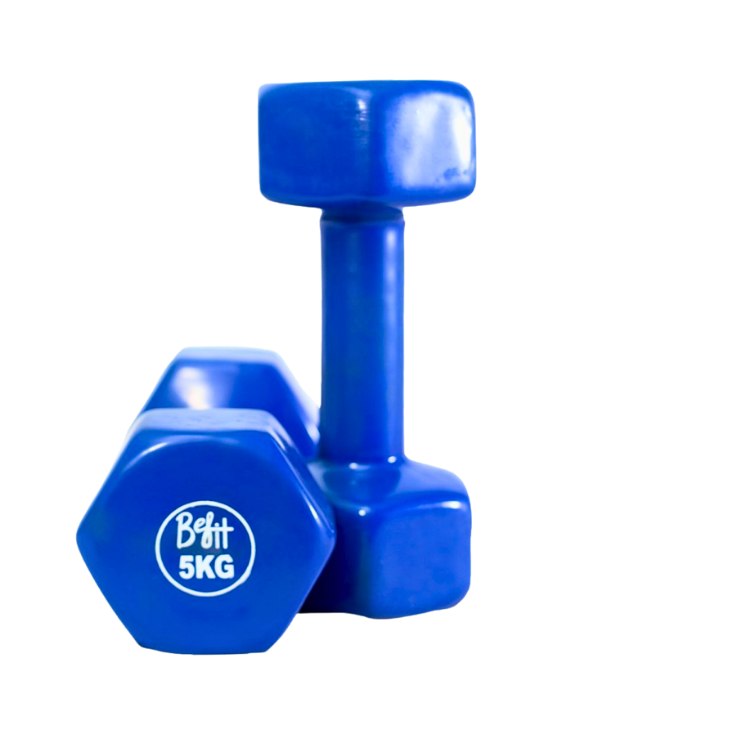1-5KG Vinyl Coated Dumbbells – Non-Roll Home Fitness Weights for Women