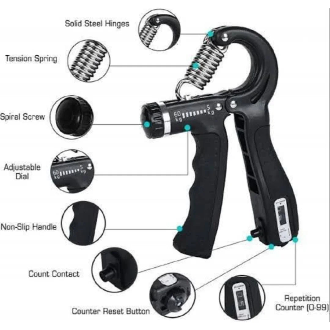 Pack of 2 Imported Quality Adjustable Hand Grip 5–60Kg and Wrist Exerciser