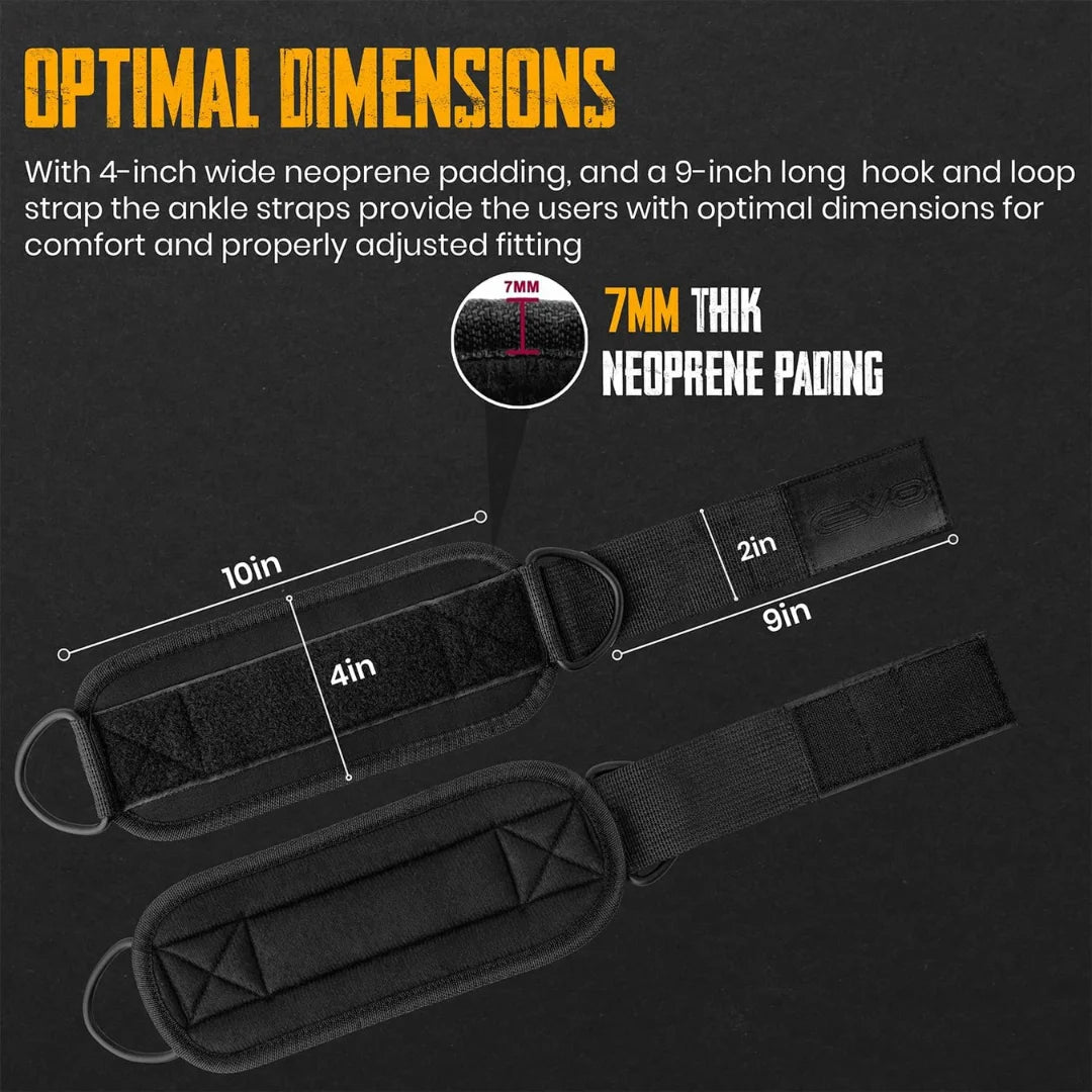 Pack of 2 Fitness Foot Loops Cable Pull - Kickbacks Foot Strap - Foot Loops Cable Pull