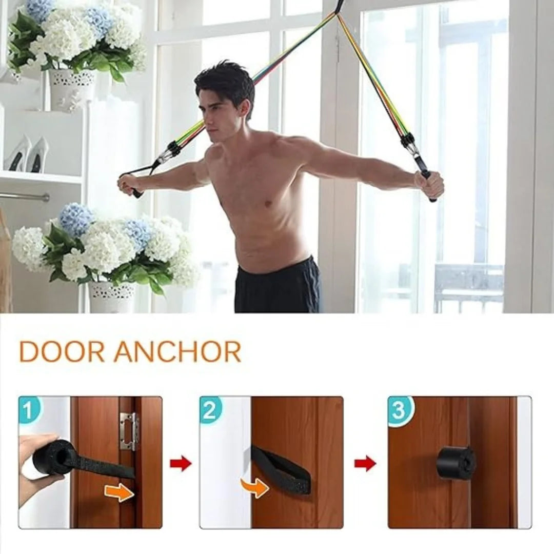 11 Pcs CrossFit Resistance Bands Set – Home Fitness Training