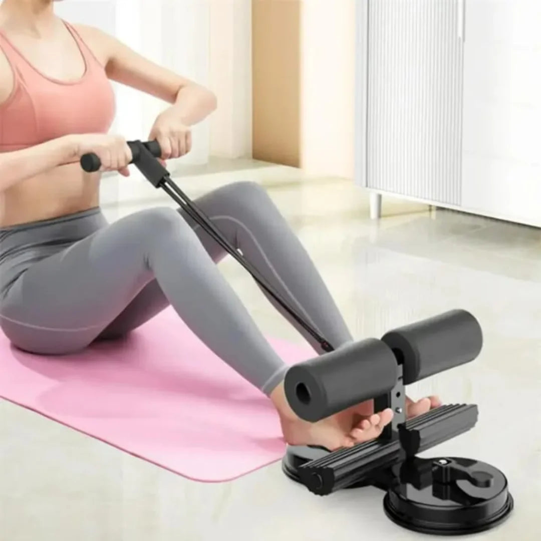 Sit Up Holder for Home Workouts – Adjustable Abs Exercise Equipment with Suction Cup Foot Holder