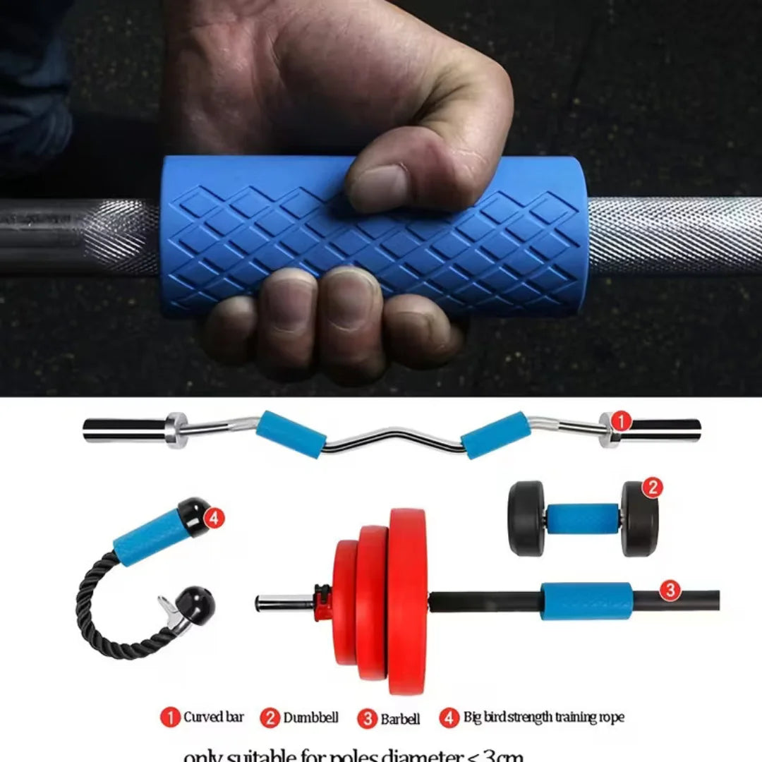 Fat Grips 1 Pair – Universal Strength Training Grip Enhancer for Dumbbells, Barbells & Kettlebells