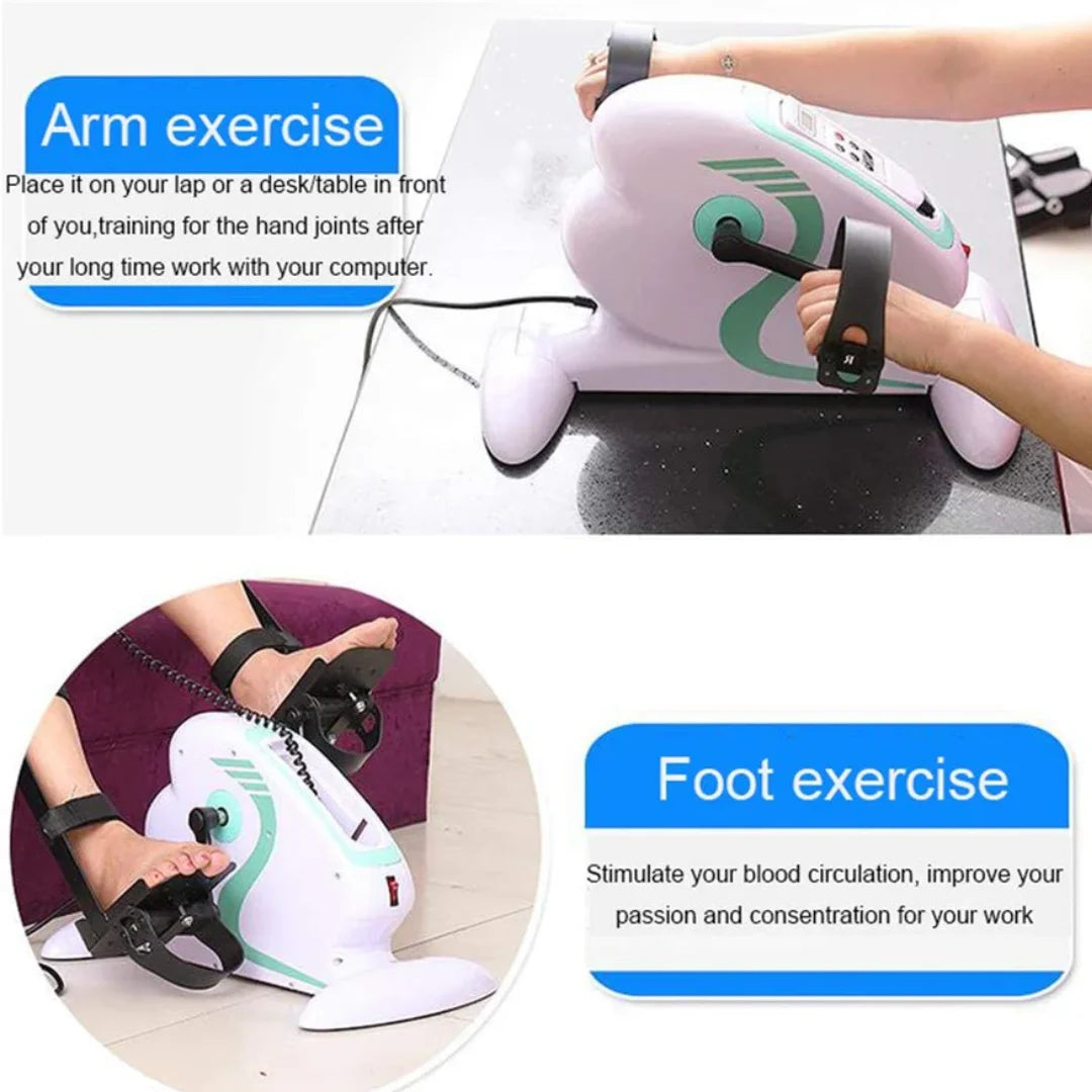 Motorized Electric Mini Exercise Bike/Pedal Exerciser - White