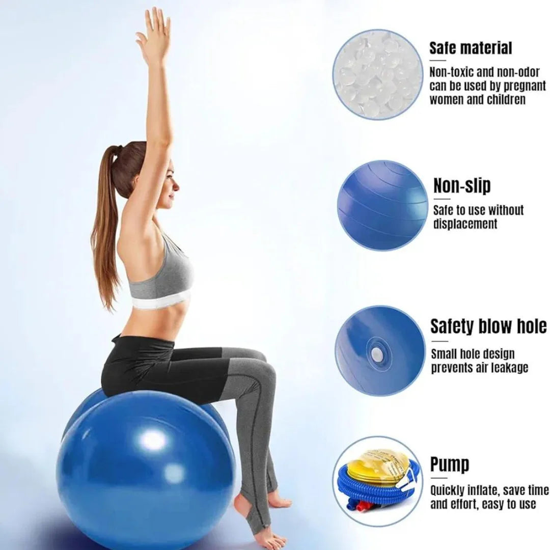 Peanut Exercise Ball with Foot Pump | Anti-Burst Stability Ball for Yoga, Pilates, Balance & Core Training