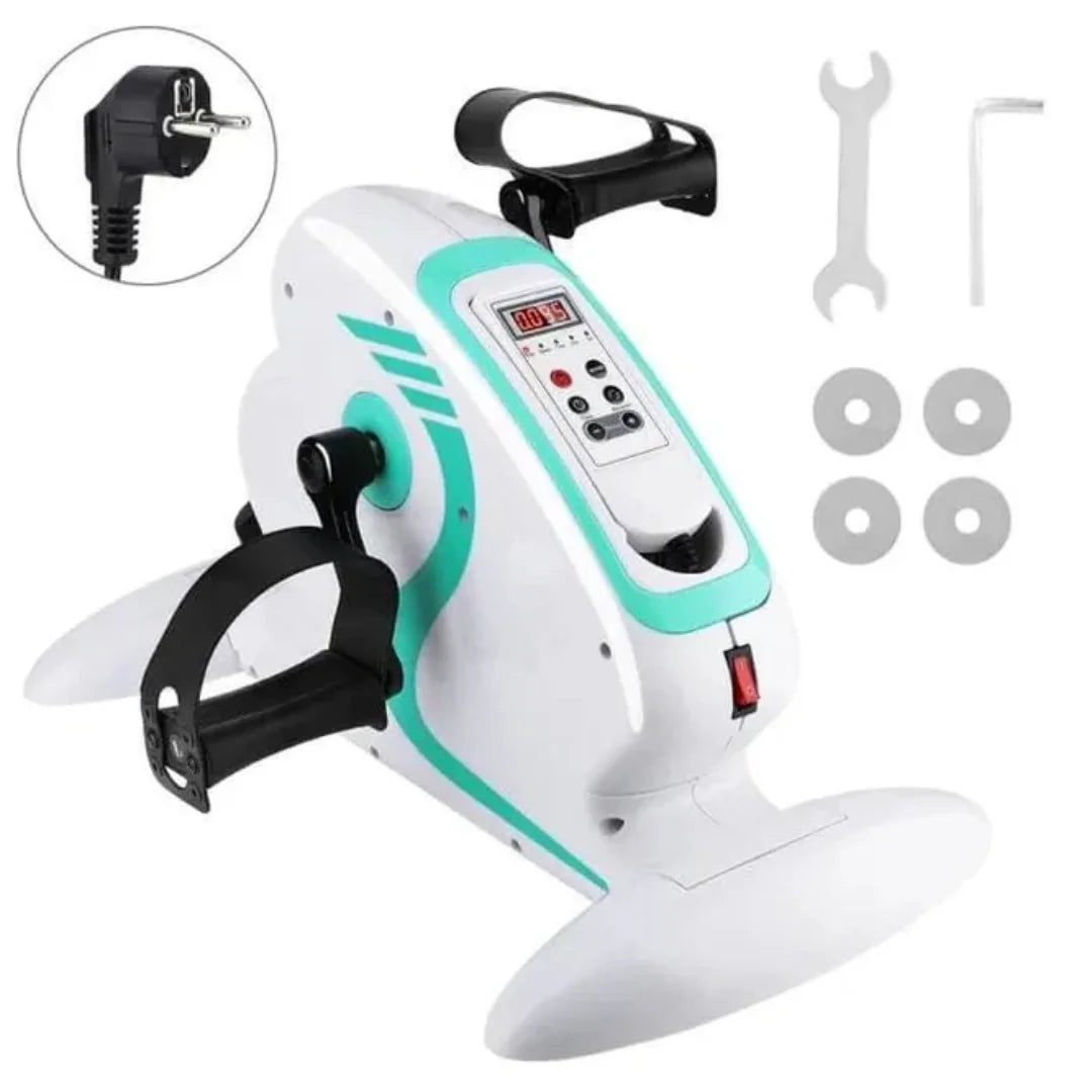 Motorized Electric Mini Exercise Bike/Pedal Exerciser - White