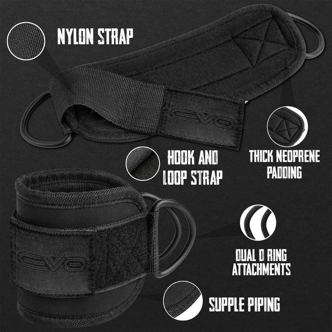 Pack of 2 Fitness Foot Loops Cable Pull - Kickbacks Foot Strap - Foot Loops Cable Pull