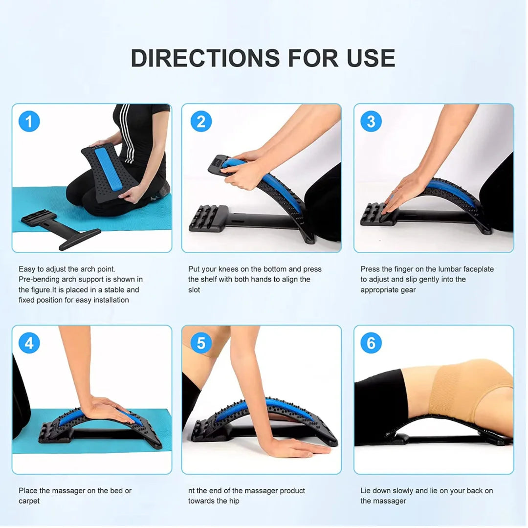 Back Stretcher Lumbar Support, Posture Corrector For Upper and Lower Back Pain Relief
