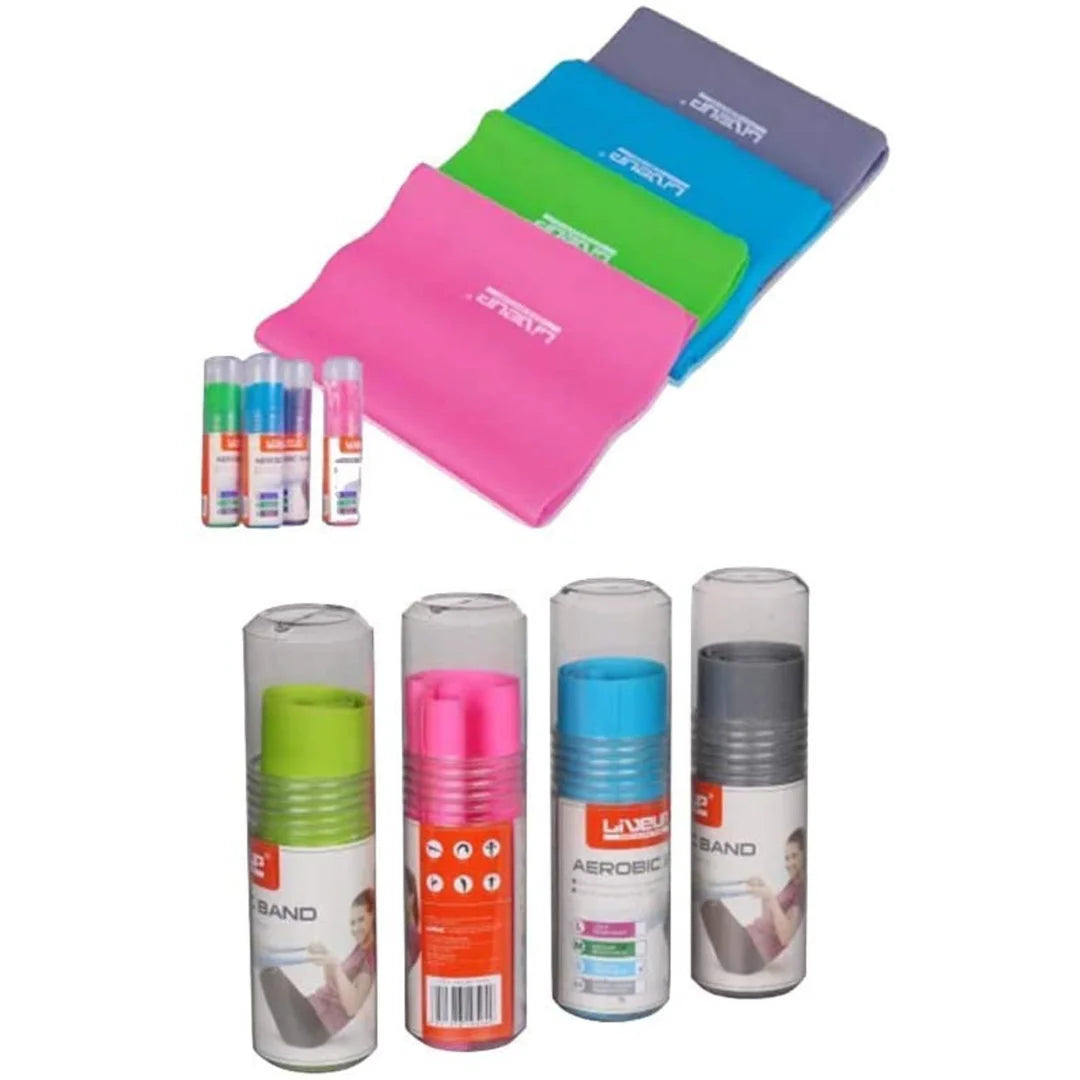 Liveup Aerobic Exercise Bands – Light, Medium & Heavy Resistance