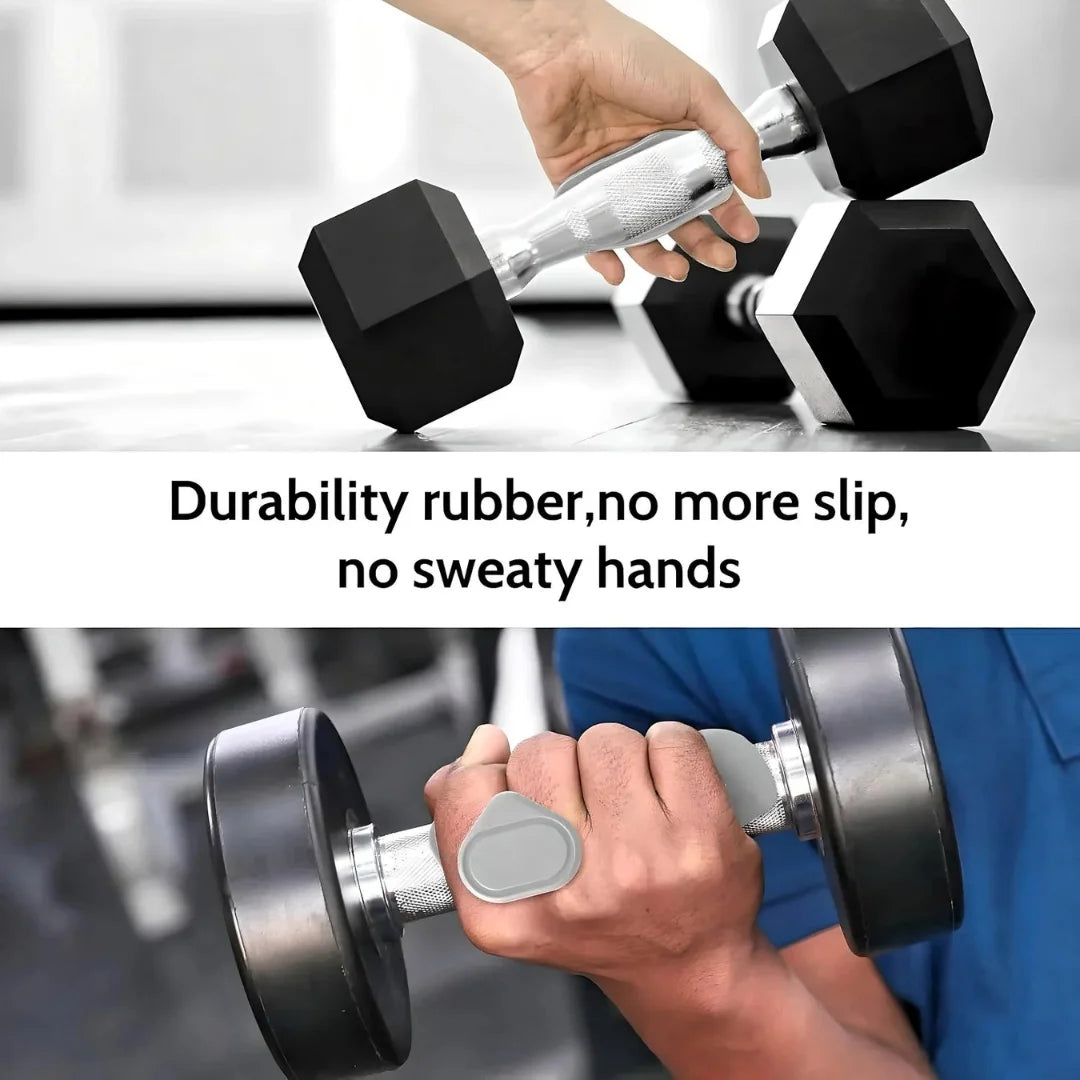 Premium Silicone Dumbbell Grips | Non-Slip Weightlifting Enhancer | Gym & CrossFit Hand Protection | One Size Fits Most