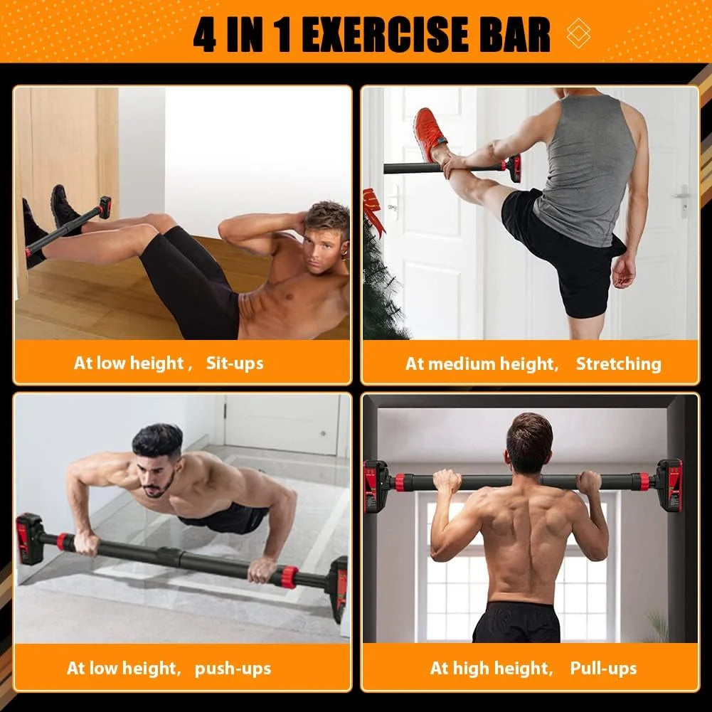Pull Up Bar for Doorway, Strength Training Pull-up Bars, Chin Up Bar, No Screws, With Level Meter and Adjustable Width for Home Gym Upper Body Workout, No Installation Required, Max Load 200kg