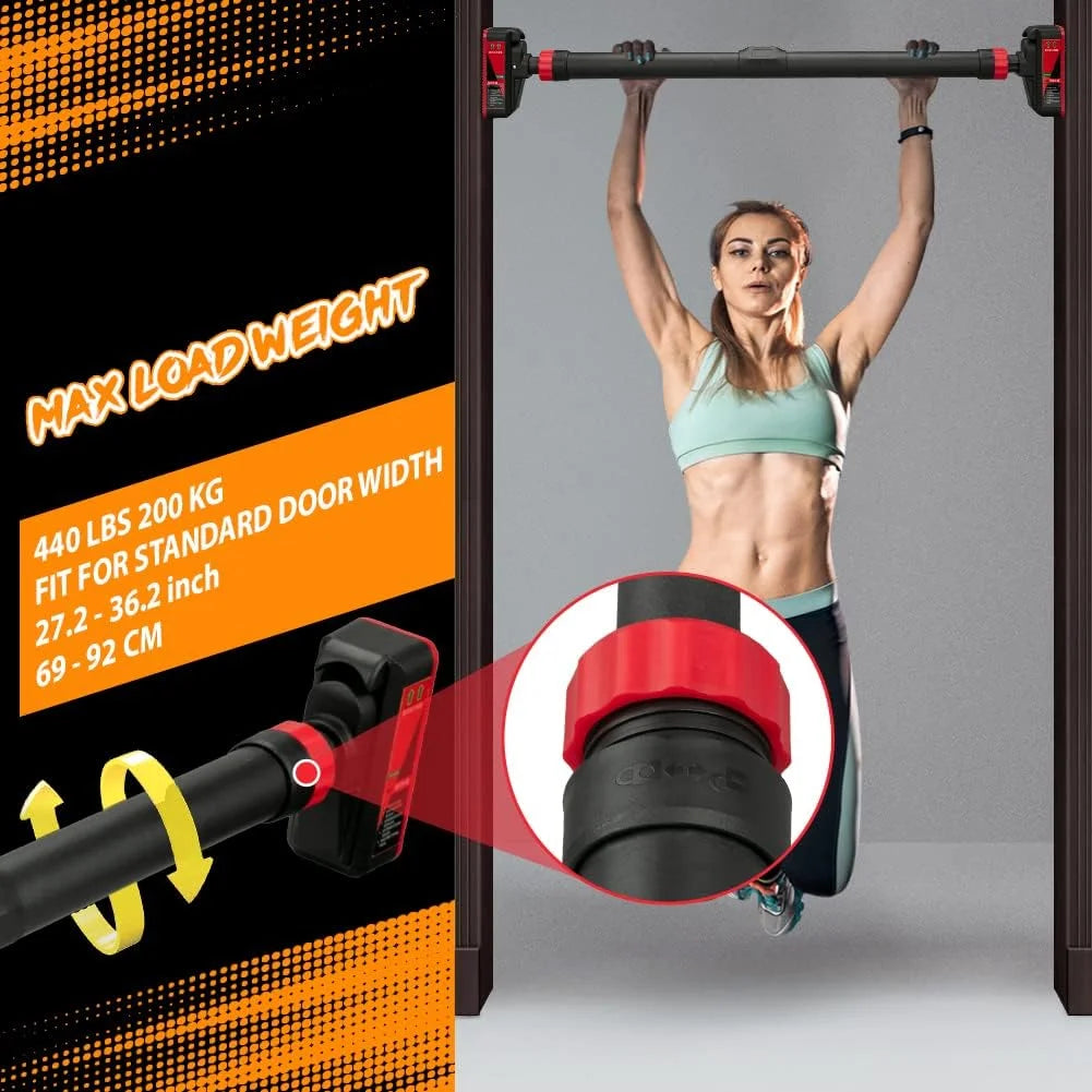 Pull Up Bar for Doorway, Strength Training Pull-up Bars, Chin Up Bar, No Screws, With Level Meter and Adjustable Width for Home Gym Upper Body Workout, No Installation Required, Max Load 200kg