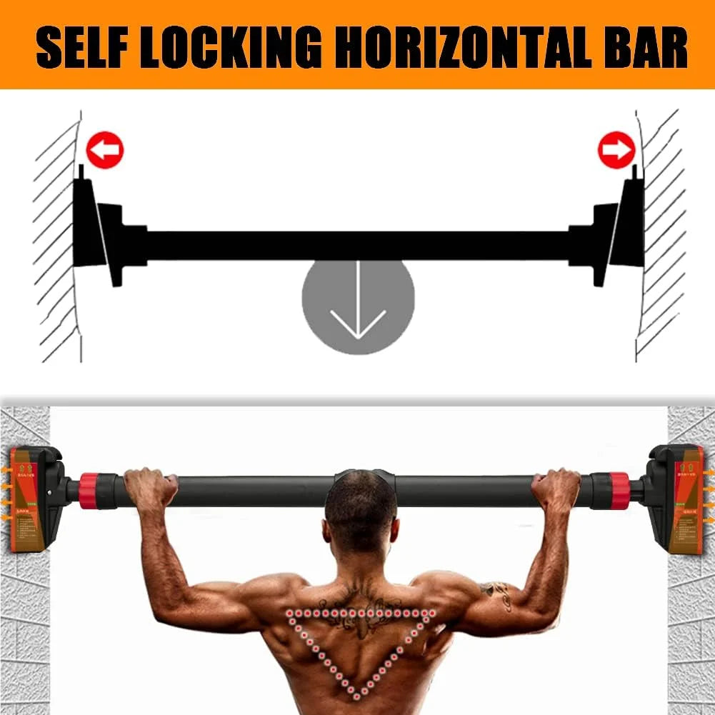 Pull Up Bar for Doorway, Strength Training Pull-up Bars, Chin Up Bar, No Screws, With Level Meter and Adjustable Width for Home Gym Upper Body Workout, No Installation Required, Max Load 200kg