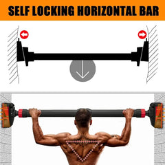 Pull Up Bar for Doorway, Strength Training Pull-up Bars, Chin Up Bar, No Screws, With Level Meter and Adjustable Width for Home Gym Upper Body Workout, No Installation Required, Max Load 200kg