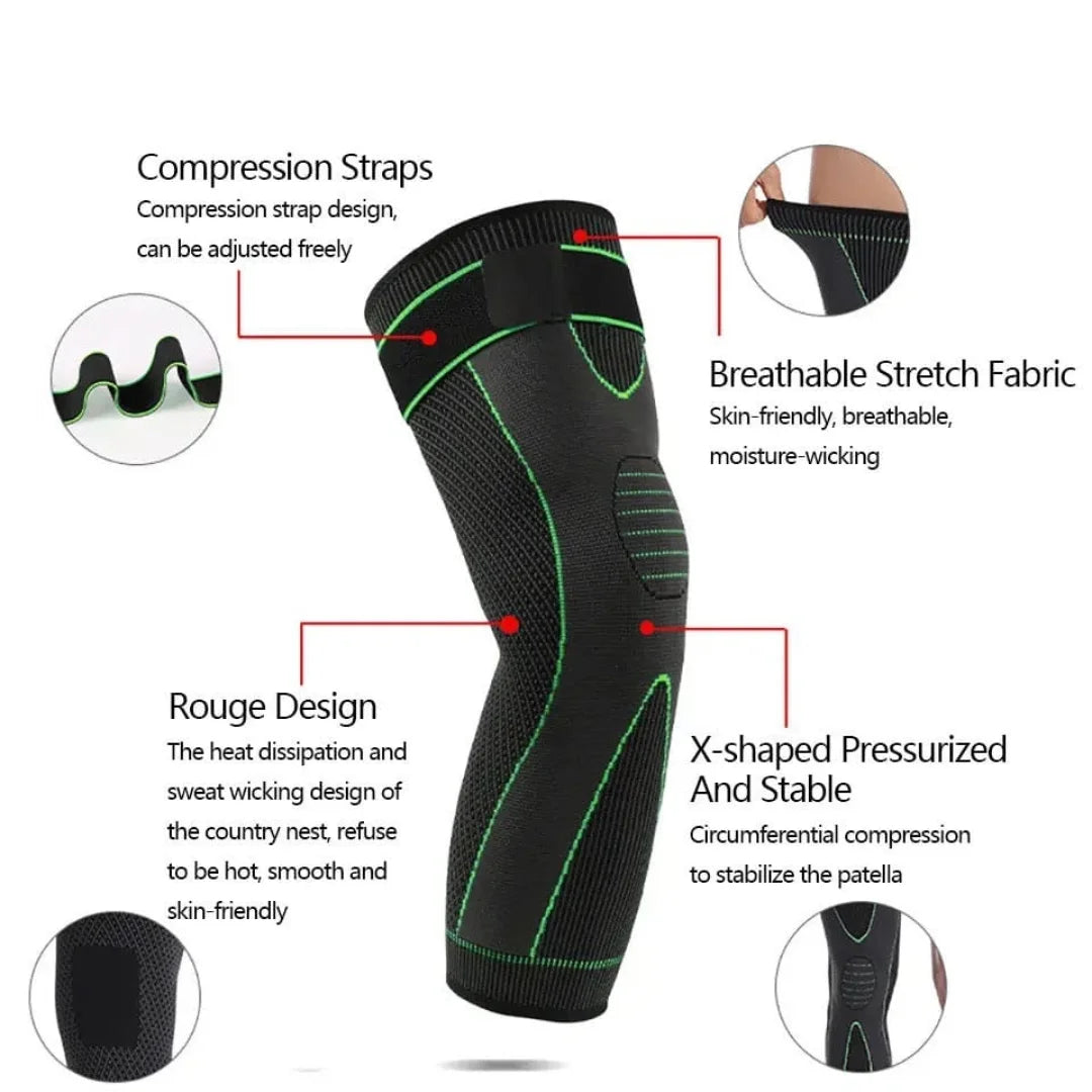 Compression Knee Sleeve with Straps (Pack of 2) – Pain Relief, Joint Support & Recovery Boost