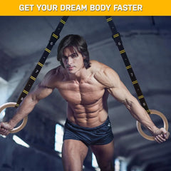 Double Circle Wood Gymnastic Rings – Premium Wooden Rings for CrossFit, Calisthenics, and Bodyweight Training