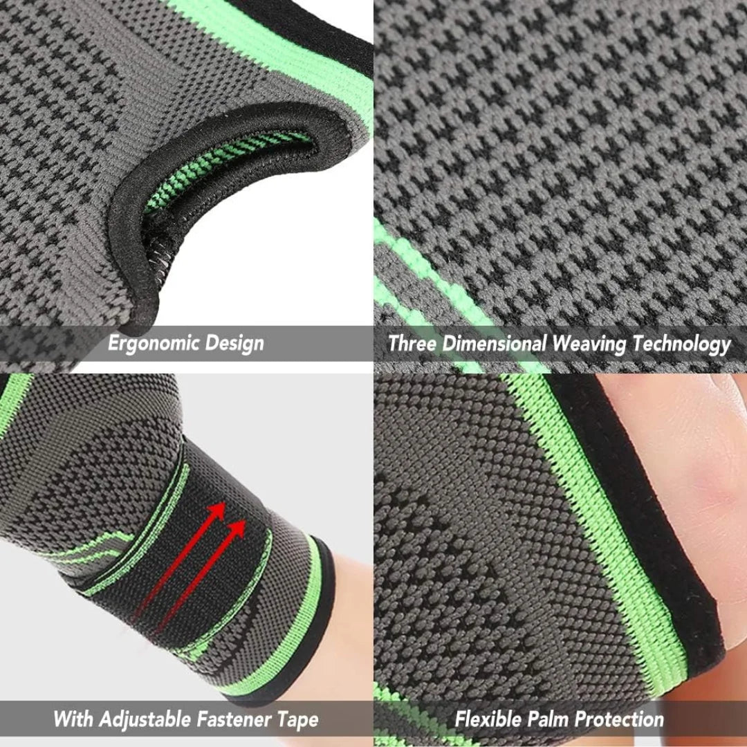 Palm & Wrist Support Brace - Green (Pack of 1 & 2 )