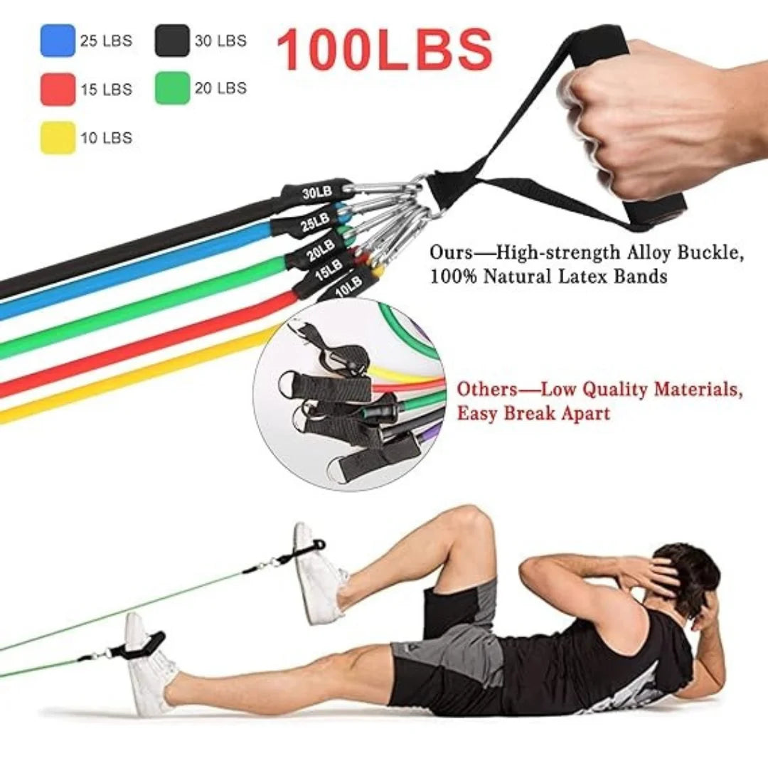 11 Pcs CrossFit Resistance Bands Set – Home Fitness Training