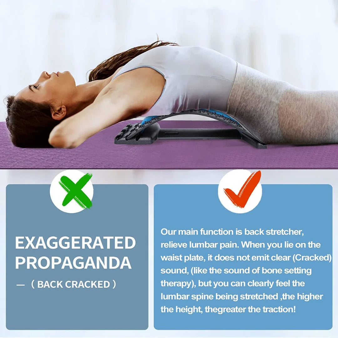 Back Stretcher Lumbar Support, Posture Corrector For Upper and Lower Back Pain Relief