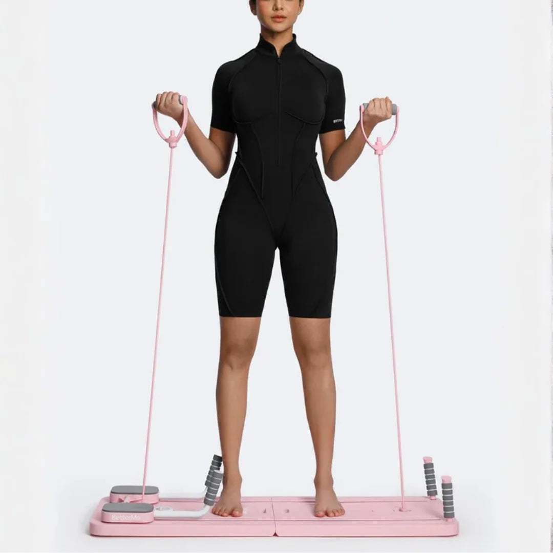 AuraFit Pilates Reformer Board | Foldable 8-in-1 Home Studio Machine | Core, Strength & Flexibility Training