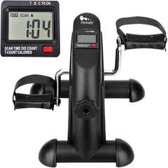 Mini exercise bike with digital display, black pedal exerciser for home fitness at Aura Fit Pakistan